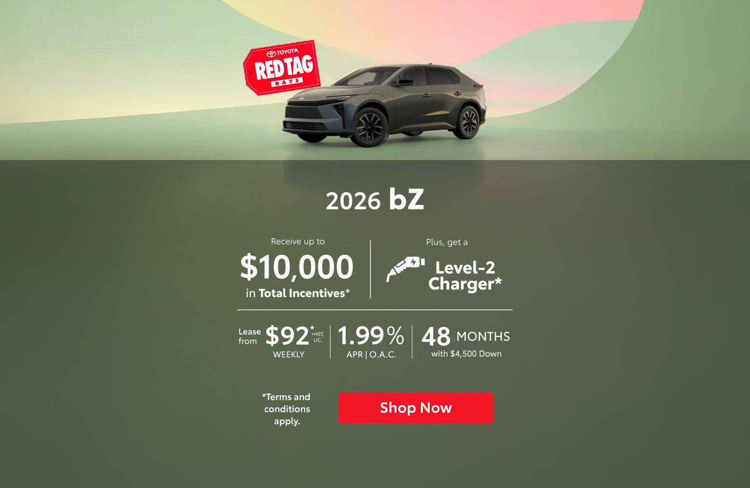 2026 Toyota bZ Special Offer - Home page