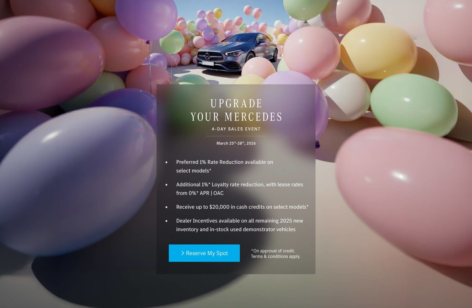 RSVP: 4-Day Mercedes-Benz Upgrade Sales Event at Mercedes-Benz Brampton