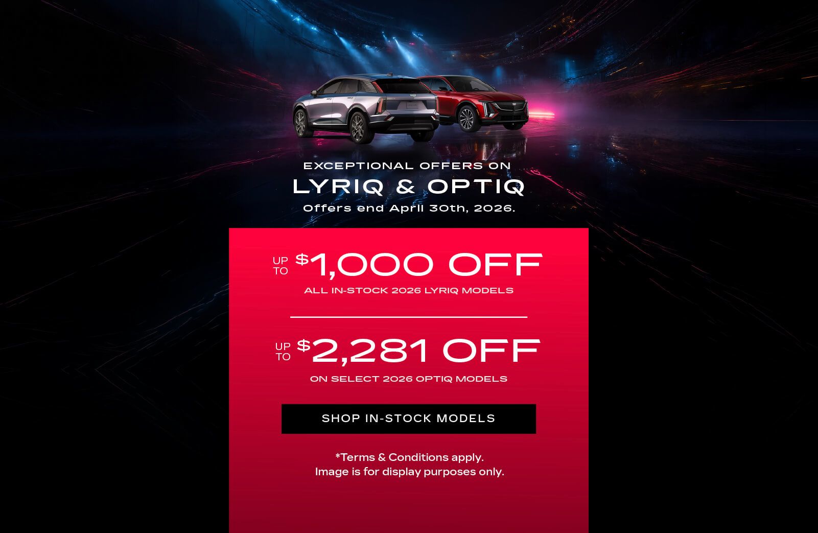 Exceptional Offers on LYRIQ & OPTIQ - Slider