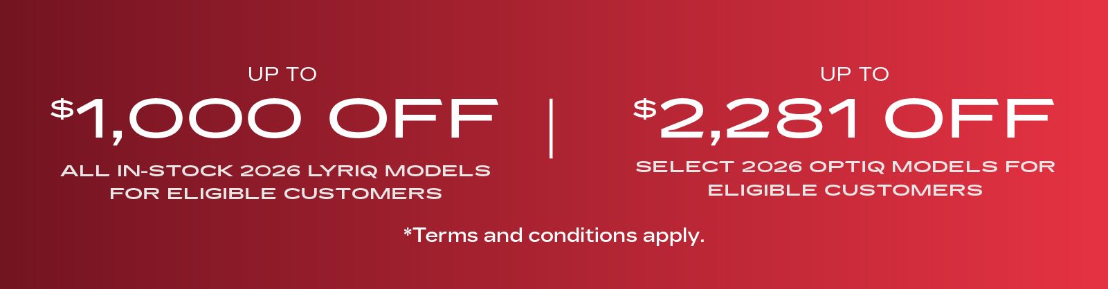 Exceptional Offers on LYRIQ & OPTIQ - VLP