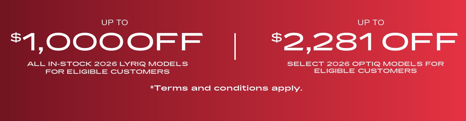 Exceptional Offers on LYRIQ & OPTIQ - VLP