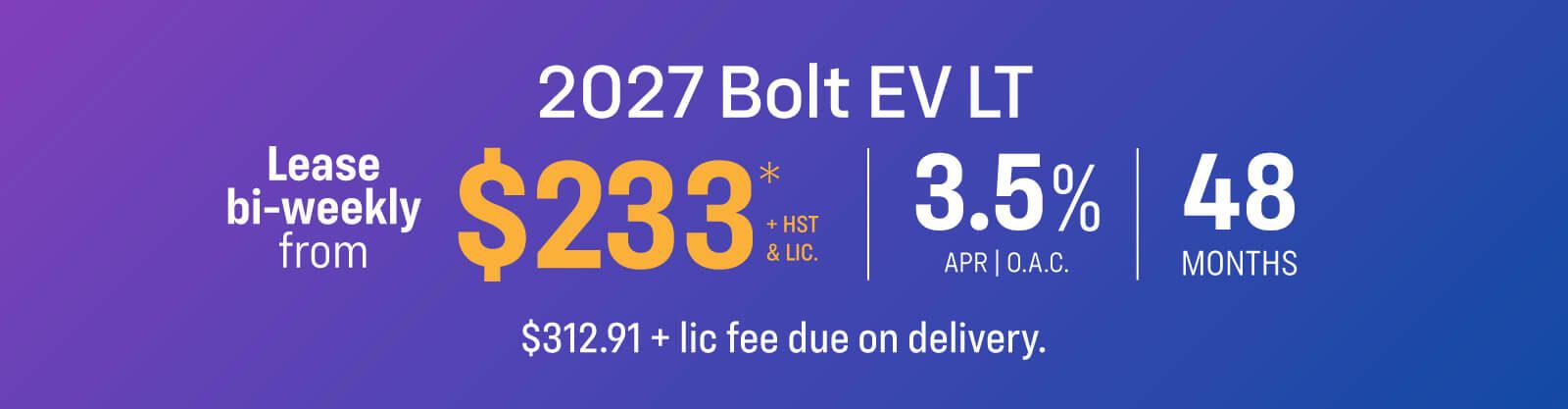 Chevrolet Bolt EV Lease Offer - VLP