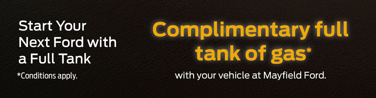 COmplimentary tank of gas detail