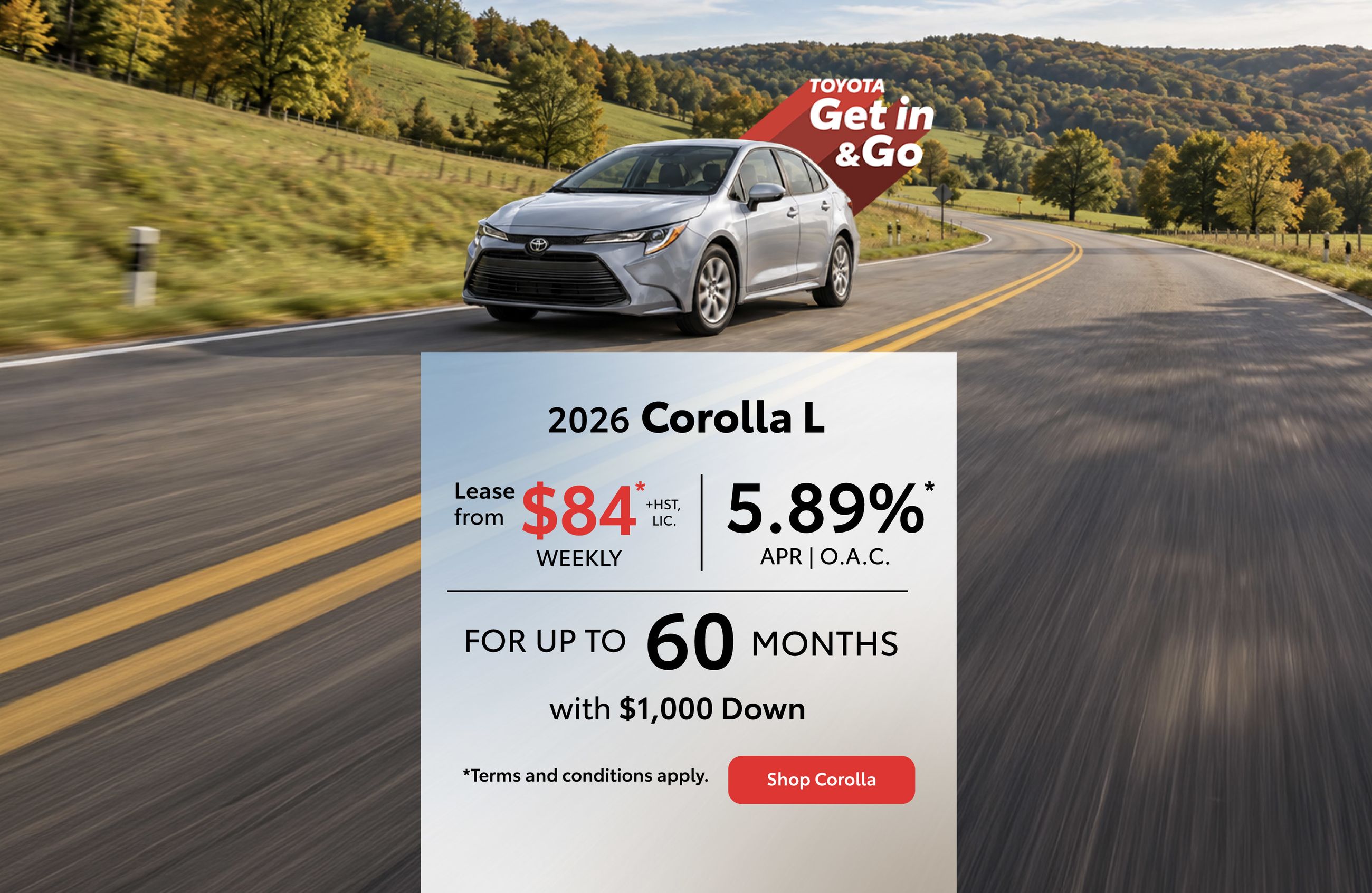 2026 Toyota Corolla Lease Offer - Home page