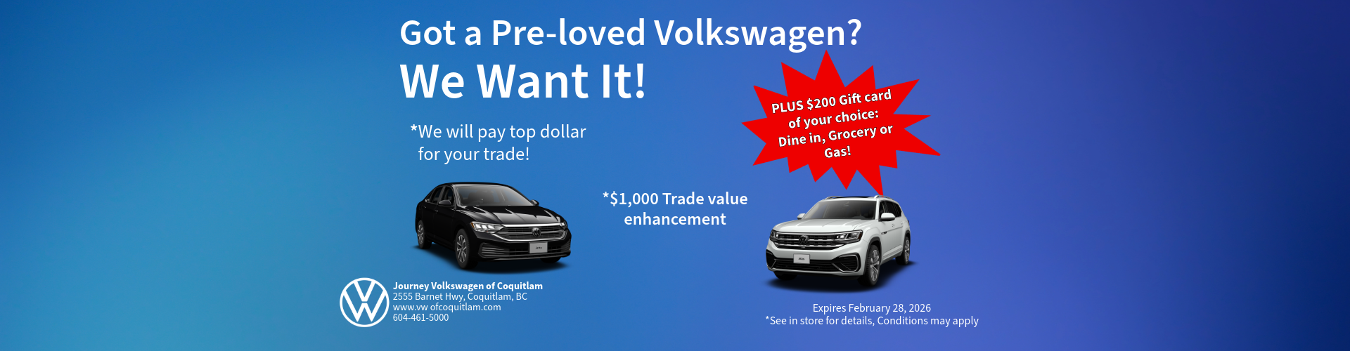We want your Pre-loved Volkswagen