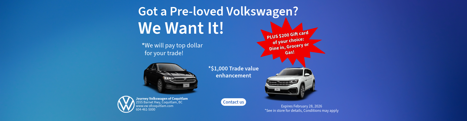 We want your Pre-loved Volkswagen