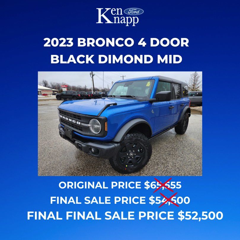 Huge discount on 2023 Ford Bronco Black Diamond