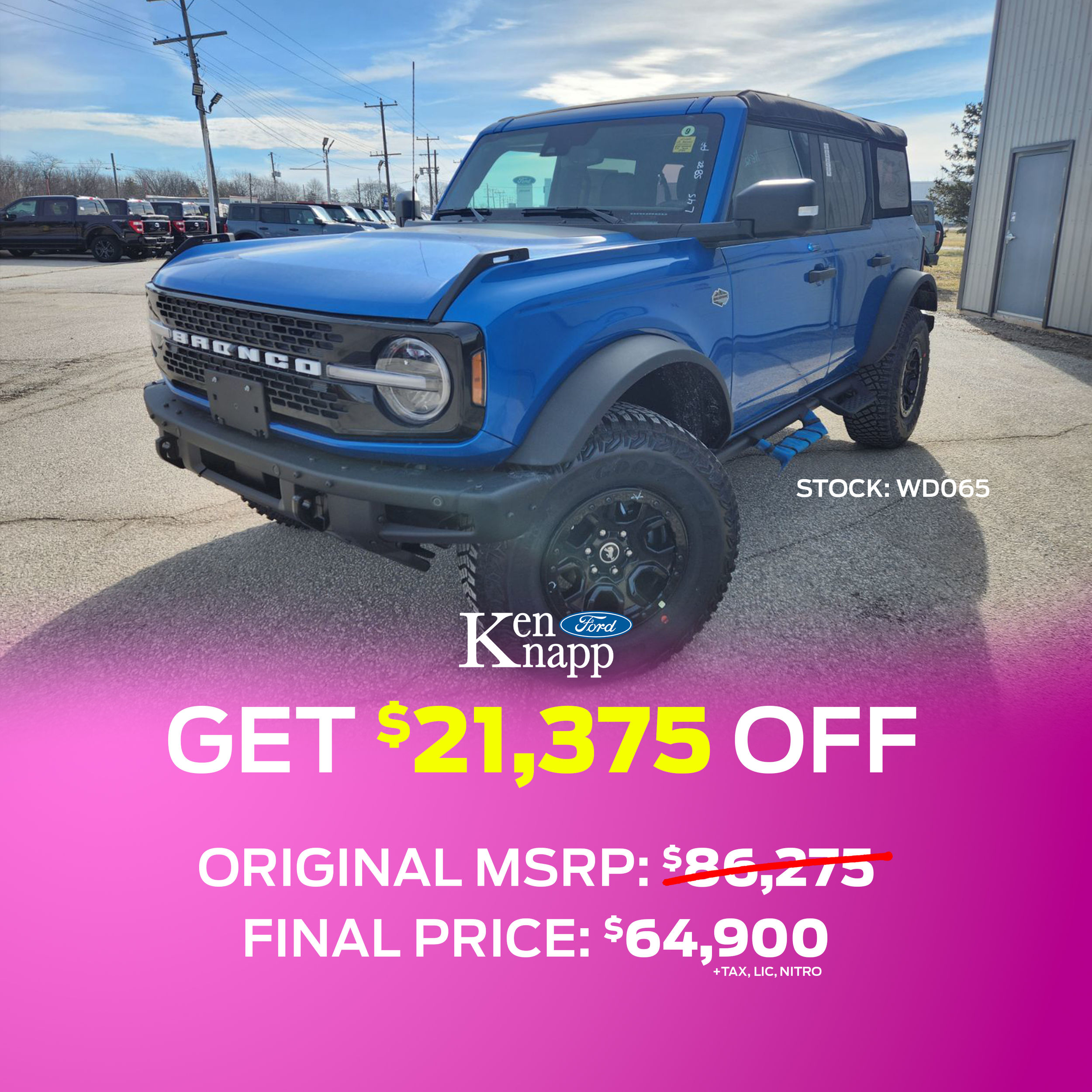 Save Big on This 2023 Ford Bronco – $21,375 Off MSRP!