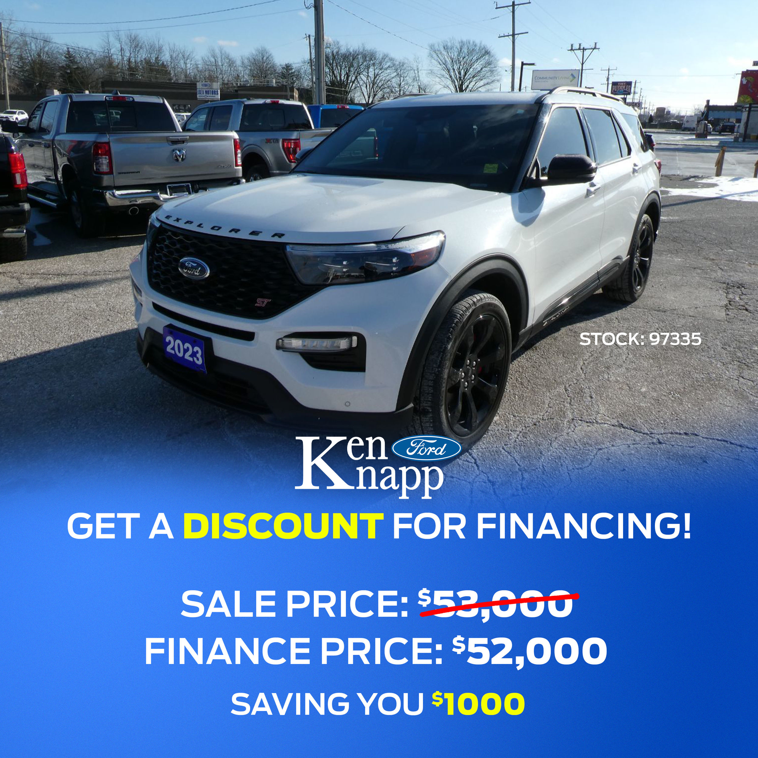 2023 Ford Explorer ST Financing Special - Save $1,000 at Ken Knapp Ford