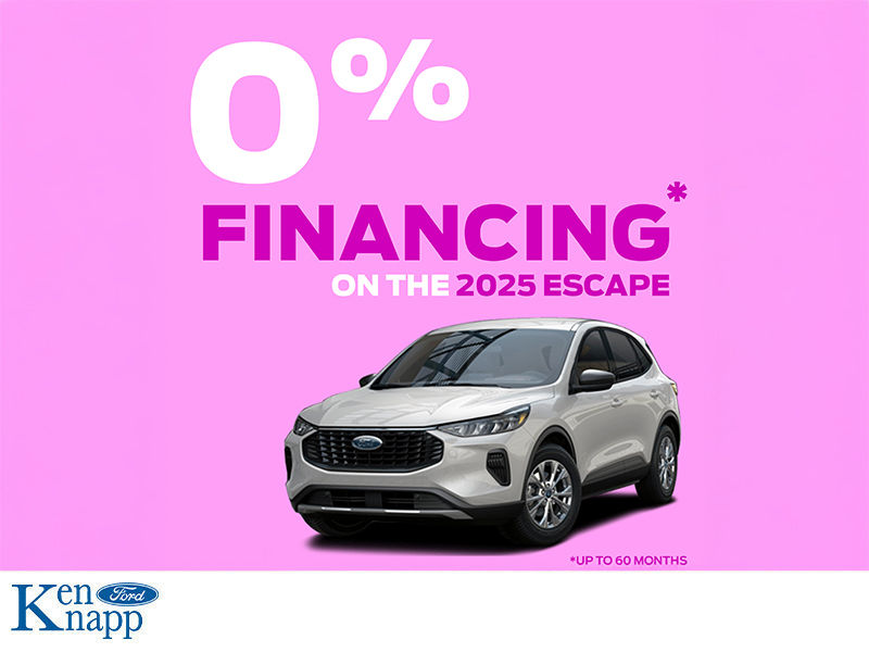 0% Financing on Select 2025 Ford Escapes | May Offers at Ken Knapp Ford Windsor-Essex