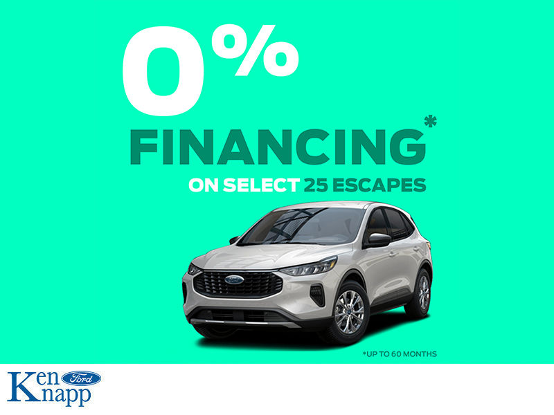 0% Financing for 60 Months on Select New 2025 Ford Escapes