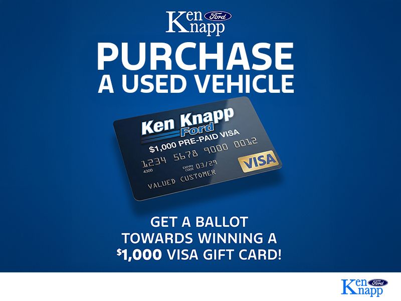 Win a $1,000 VISA Gift Card With Any Used Vehicle Purchase