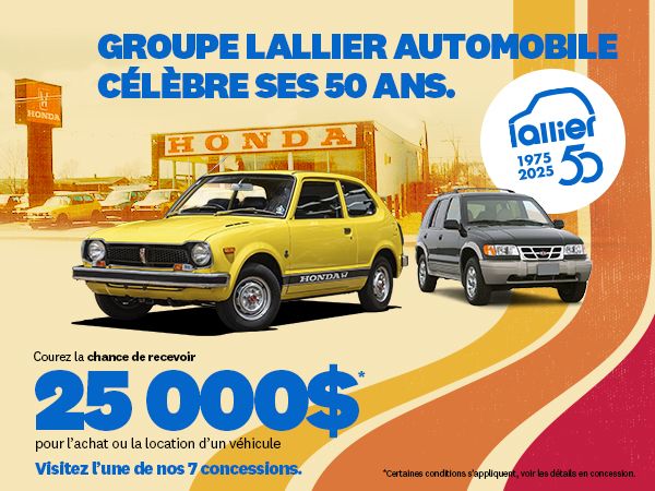 Courrez la chance de recevoir 25 000$