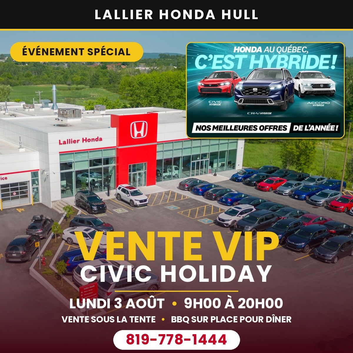 Vente VIP Civic Holiday