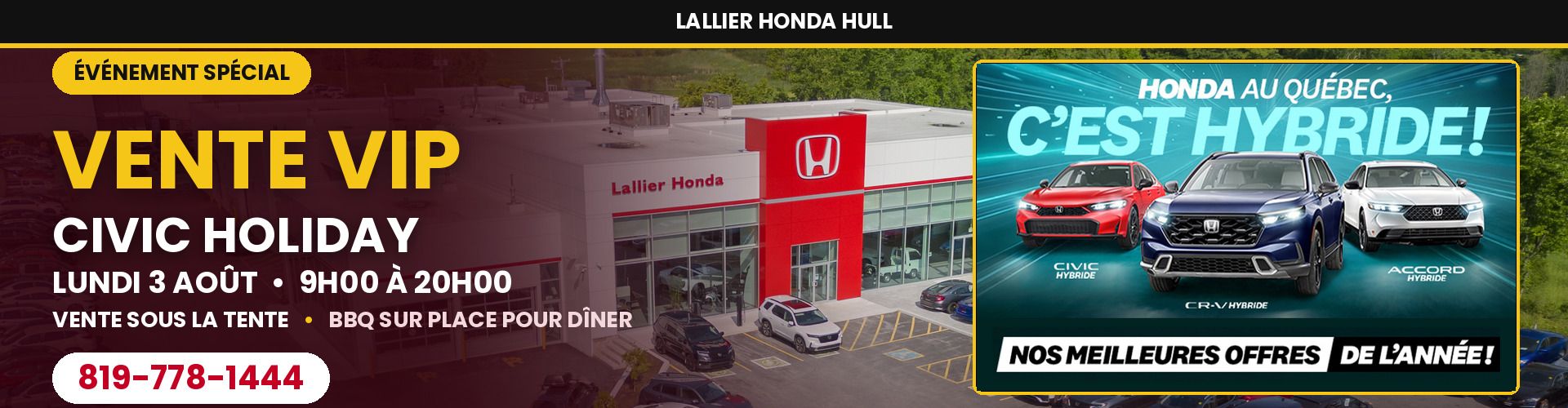 Vente VIP Civic Holiday Vente VIP Civic Holiday