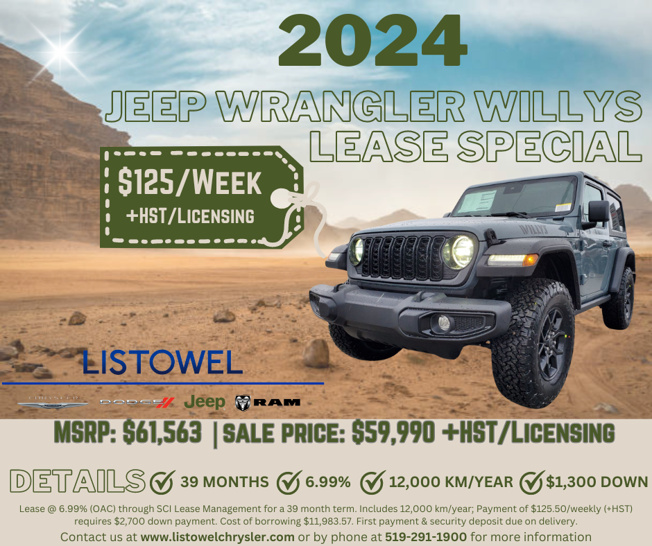 2024 Jeep Wrangler Willys Lease Special!