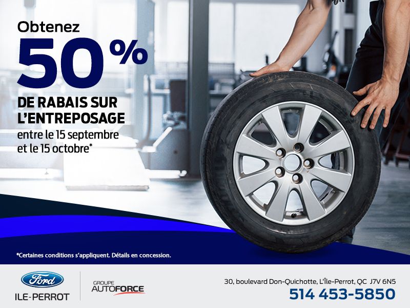 50% de rabais sur l'entreposage