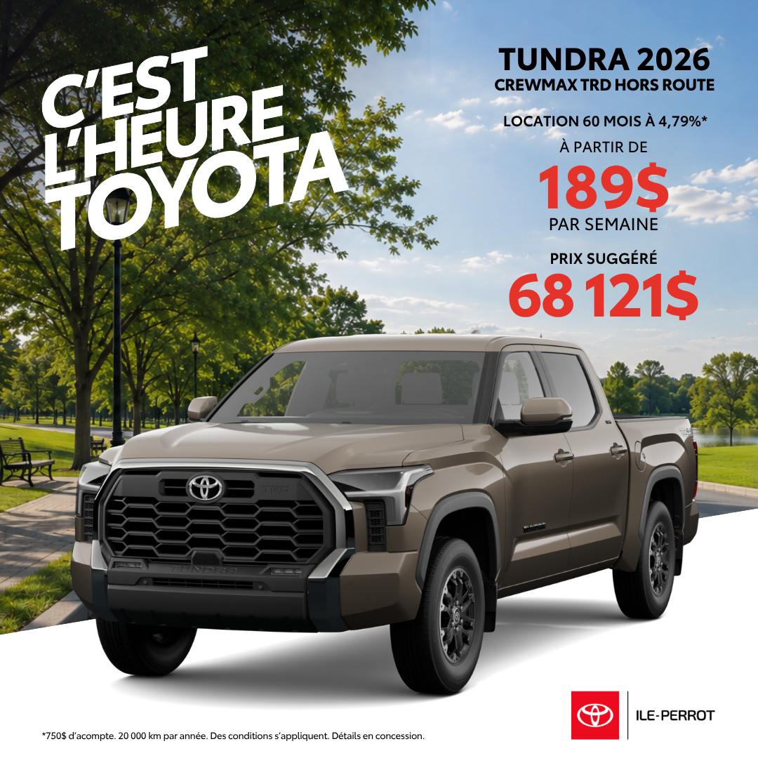 Tundra 2026 CrewMax TRD Hors Route à 189$/semaine