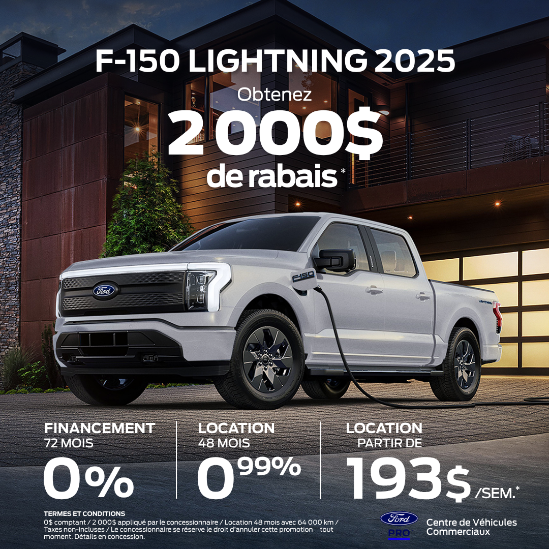 La puissance du F-150 Lightning à partir de 193$/semaine