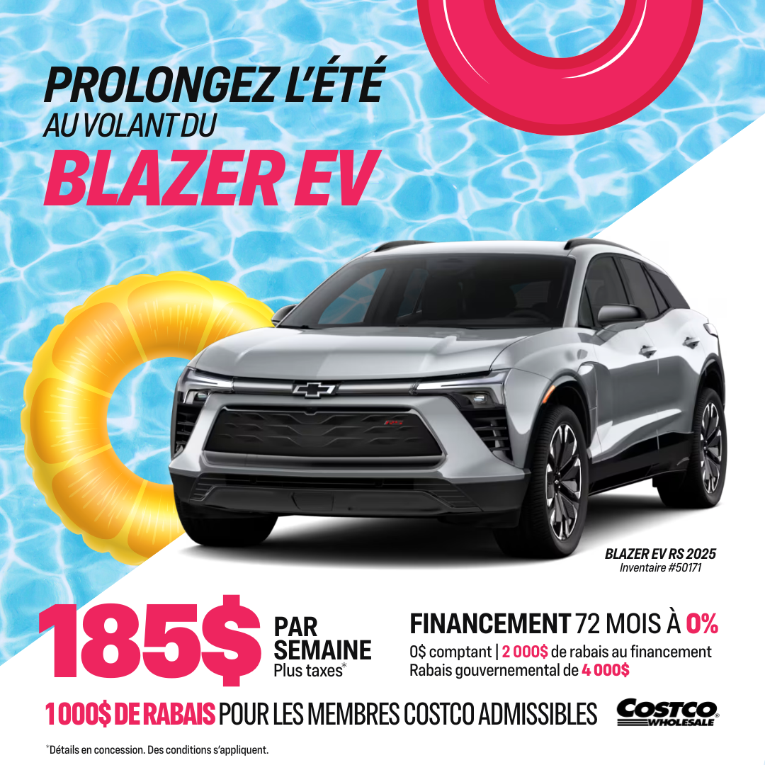 Le Chevrolet Blazer EV 2025  partir de 185$/semaine