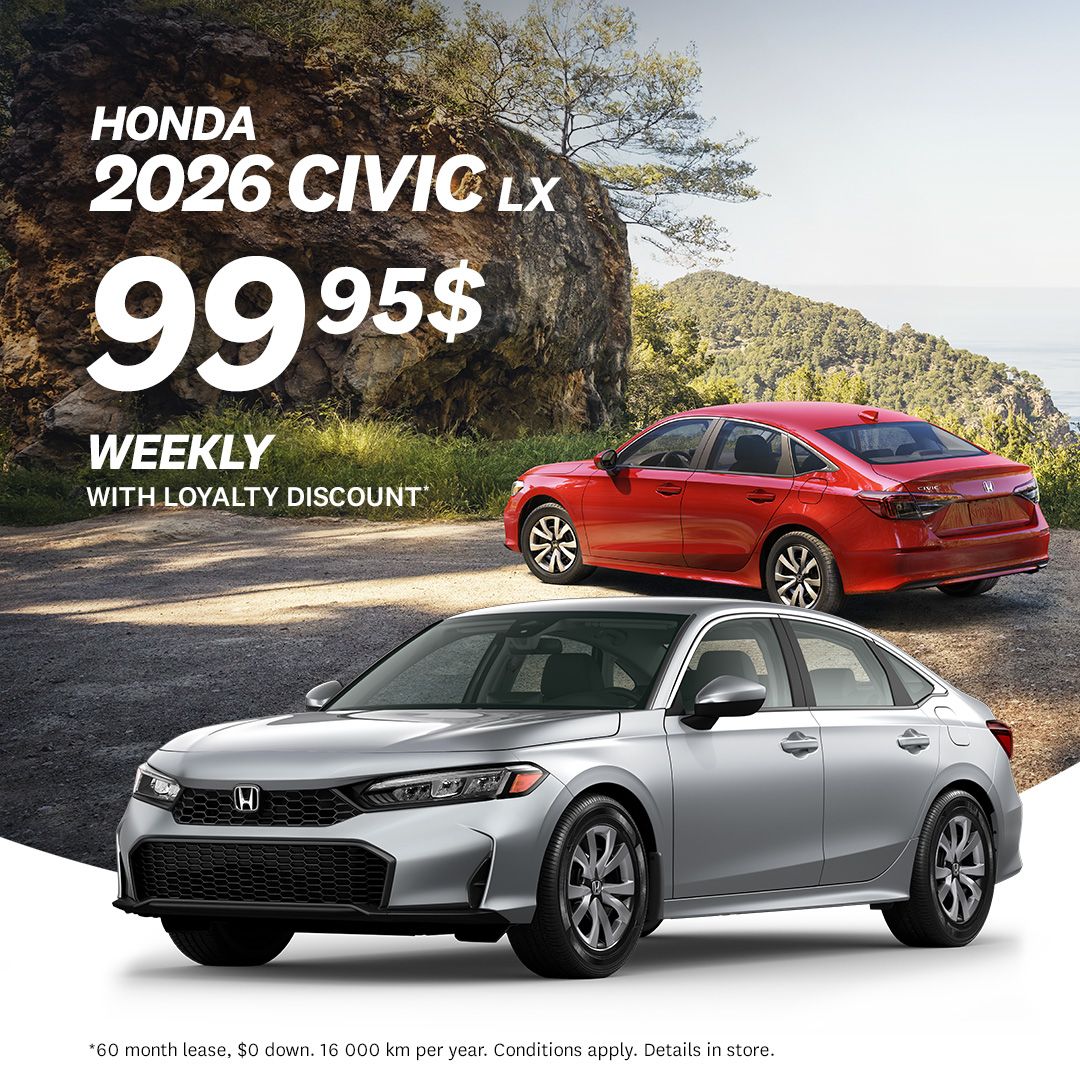 Discover the All-New 2026 Honda Civic from just $99.95/week