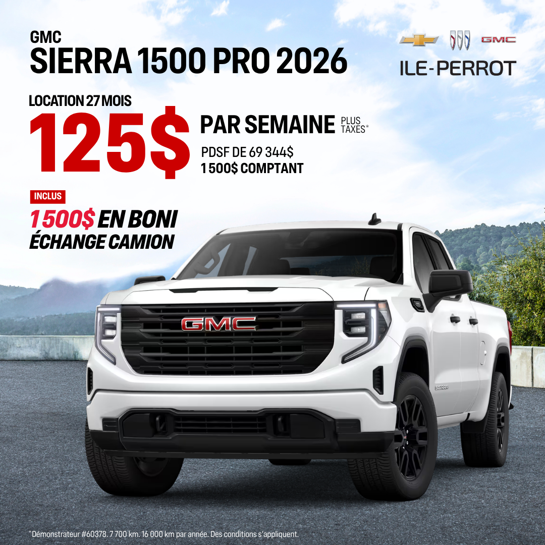 Dominez la route avec le GMC Sierra 1500 2026 Pro