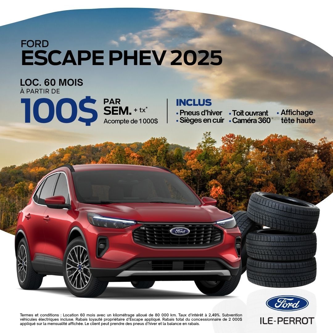 Pneus d’hiver inclus sur l’Escape PHEV!