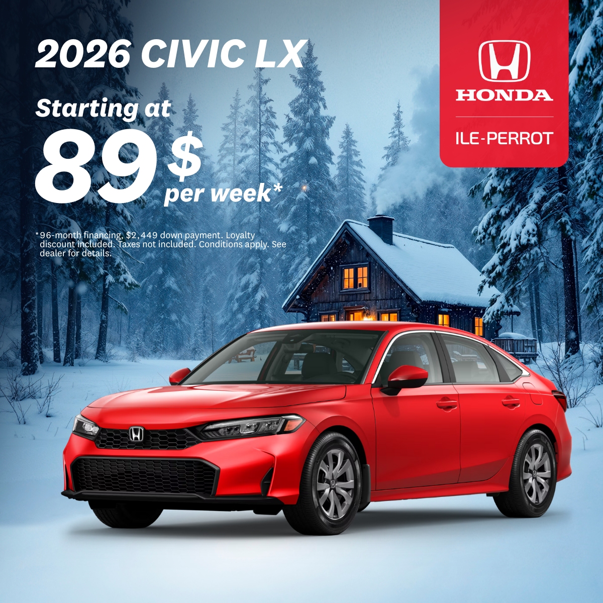 The Civic is waiting for you from just $79.99/week!