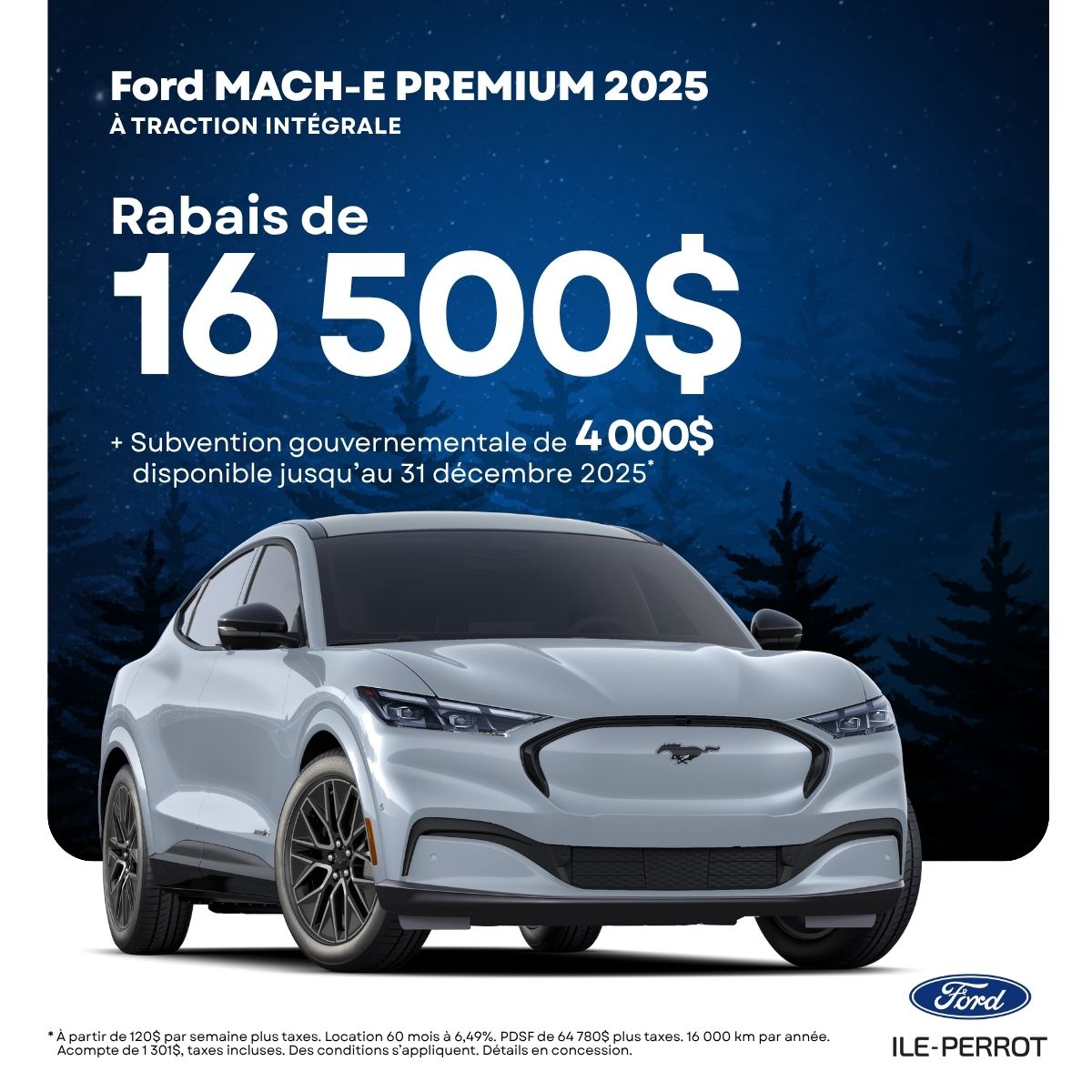 Jusqu’à 16 500$ de rabais sur la Mach-E 2025