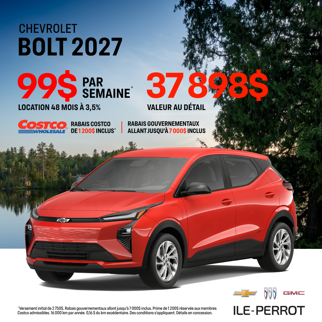 Bolt 2027 à partir de 99$/semaine