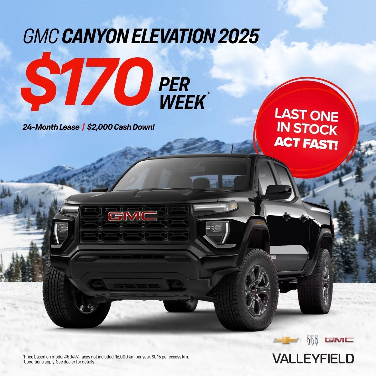 Last 2025 GMC Canyon Elevation In Stock!
