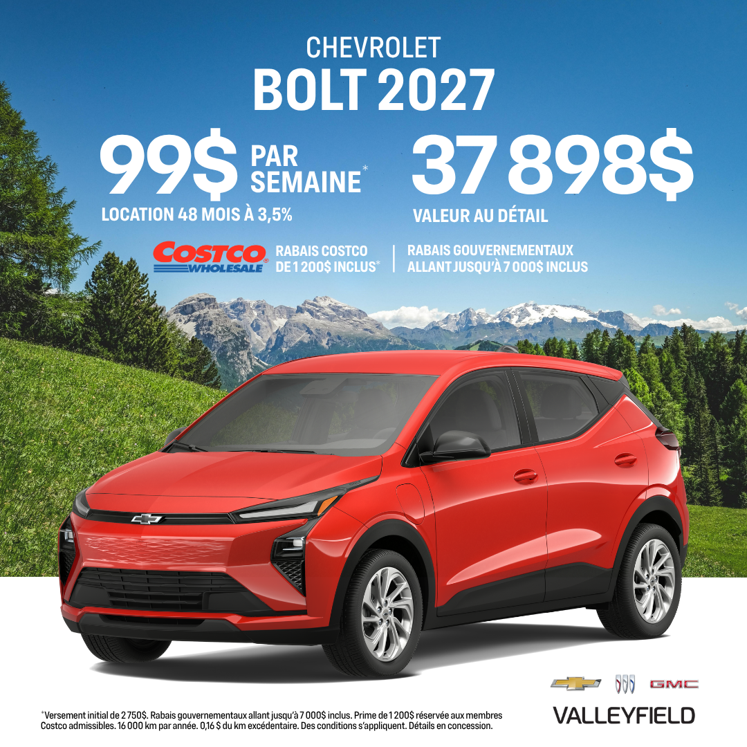 Bolt 2027 : Seulement 99$/semaine!