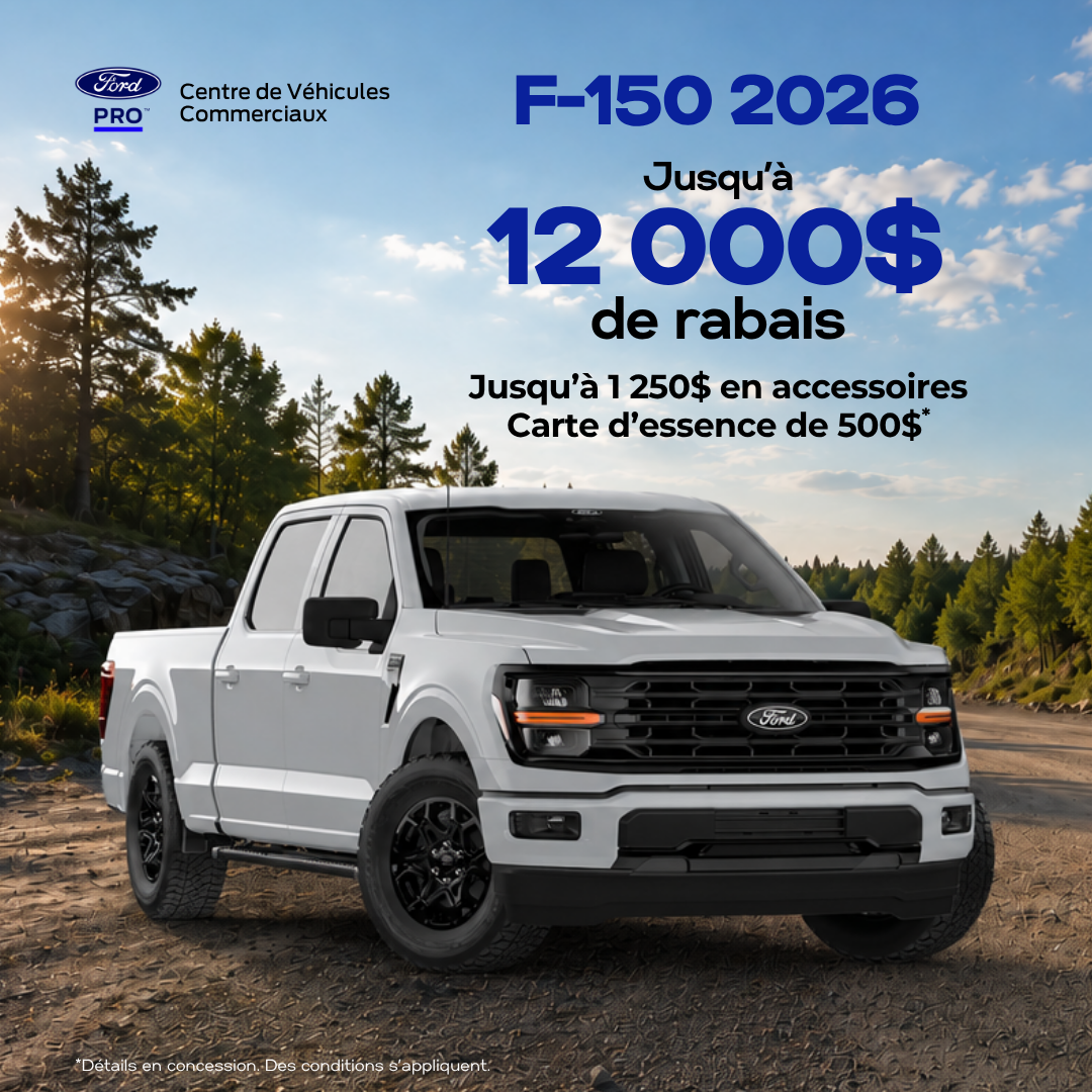 Jusqu’à 12 000$ de rabais sur le F-150 2026
