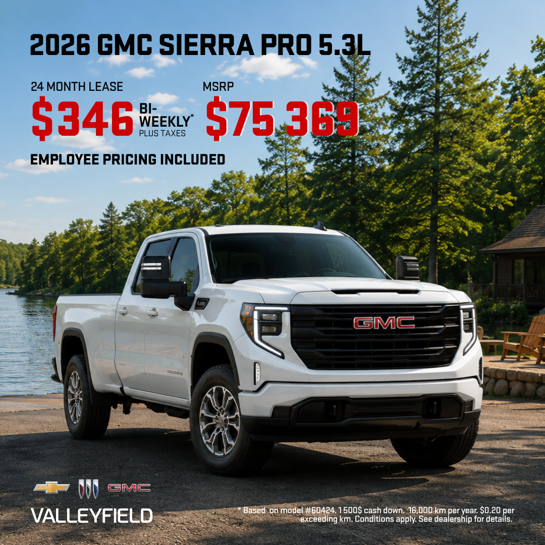 2026 GMC Sierra Pro 5.3L Starting at $346 Bi-Weekly