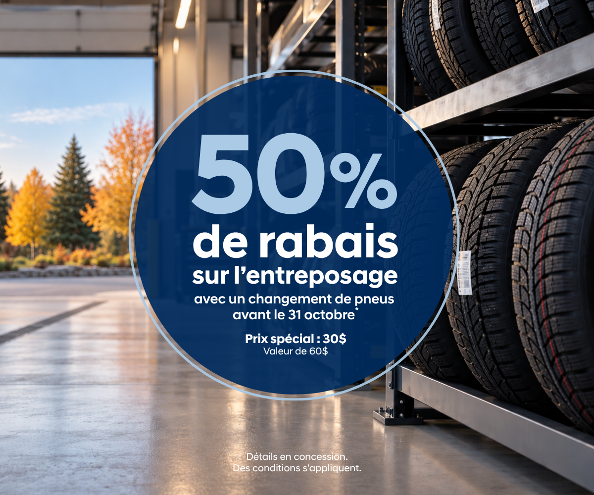 50% de rabais sur l'entreposage