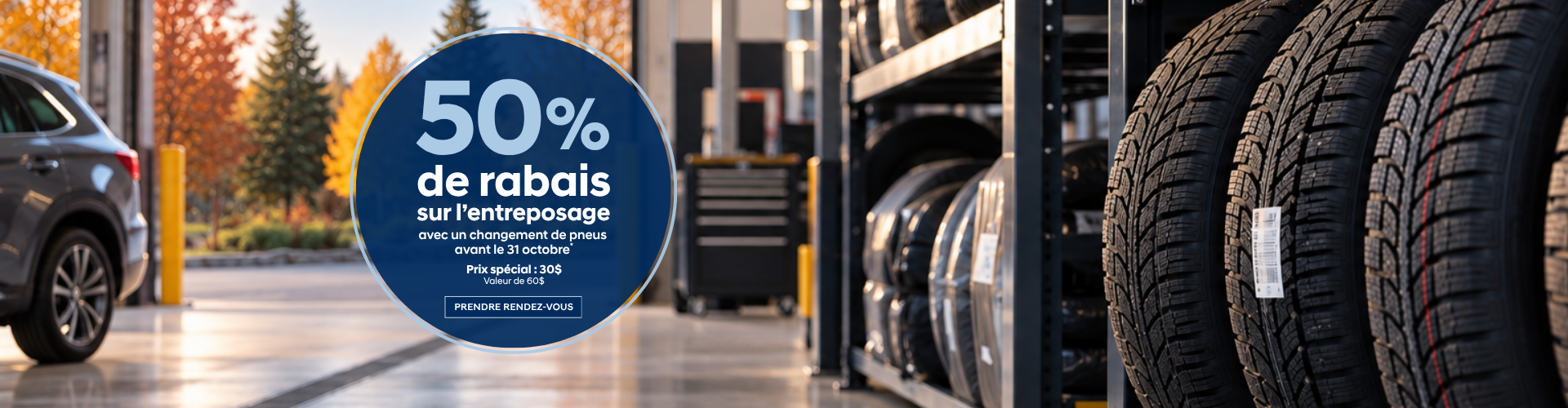 50% de rabais sur l'entreposage