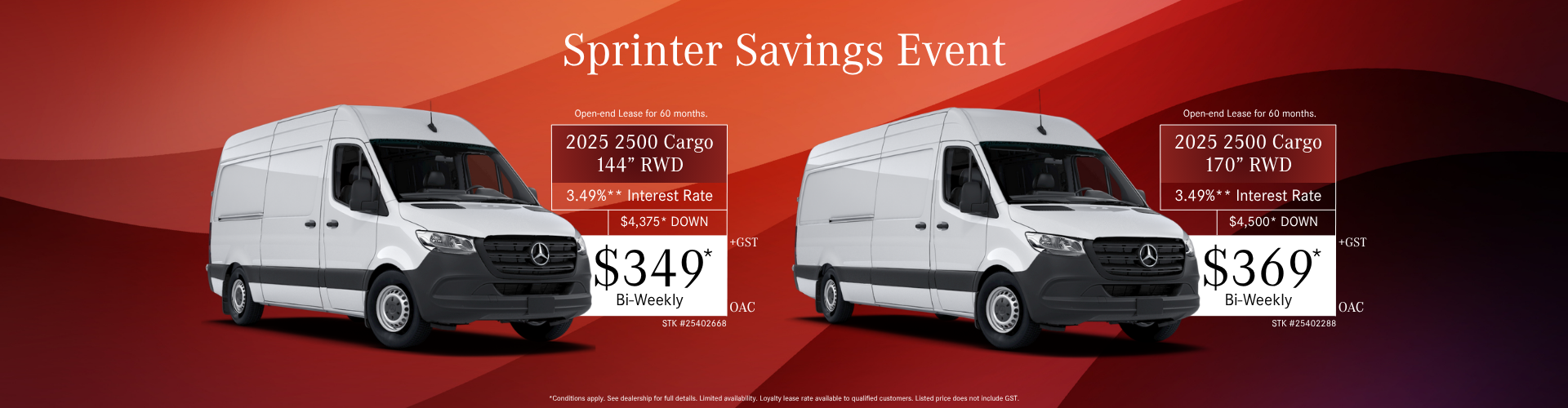 Sprinter Savings Event
