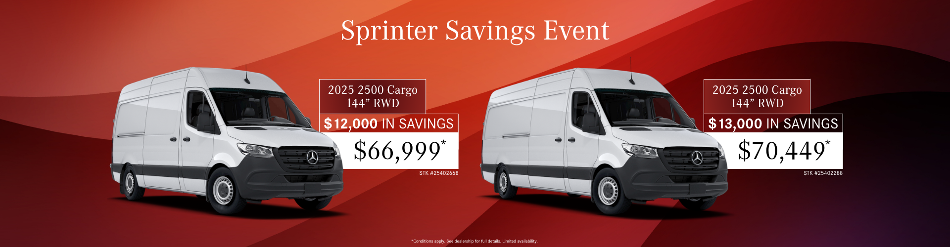 Sprinter Savings Event