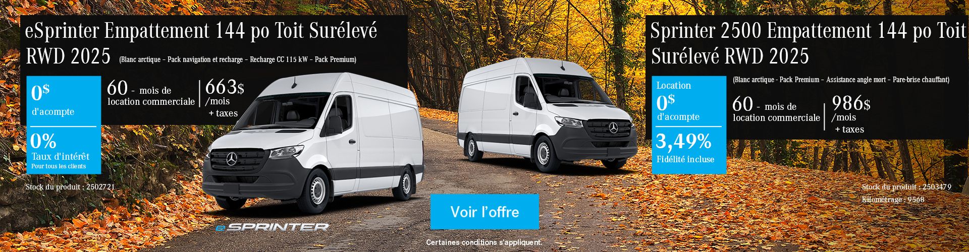 Offre eSprinter/Sprinter 2500