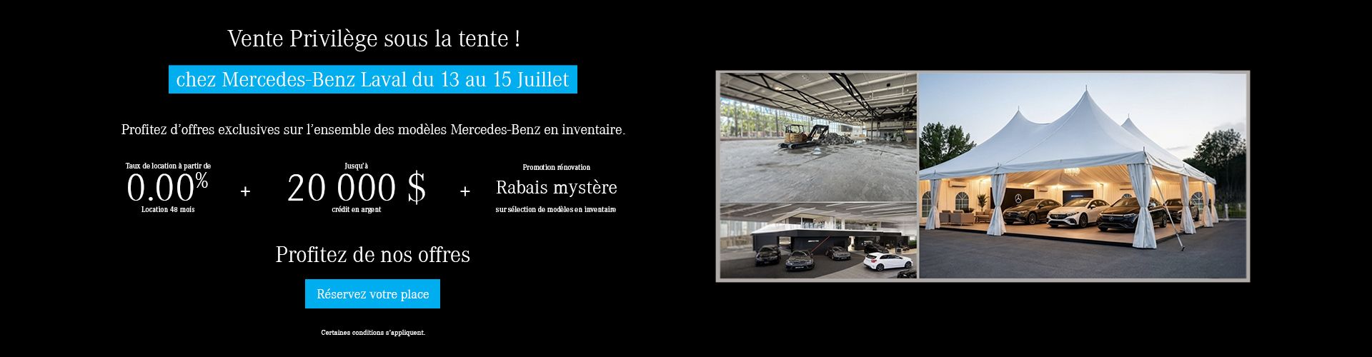 Vente Privilège sous la tente !