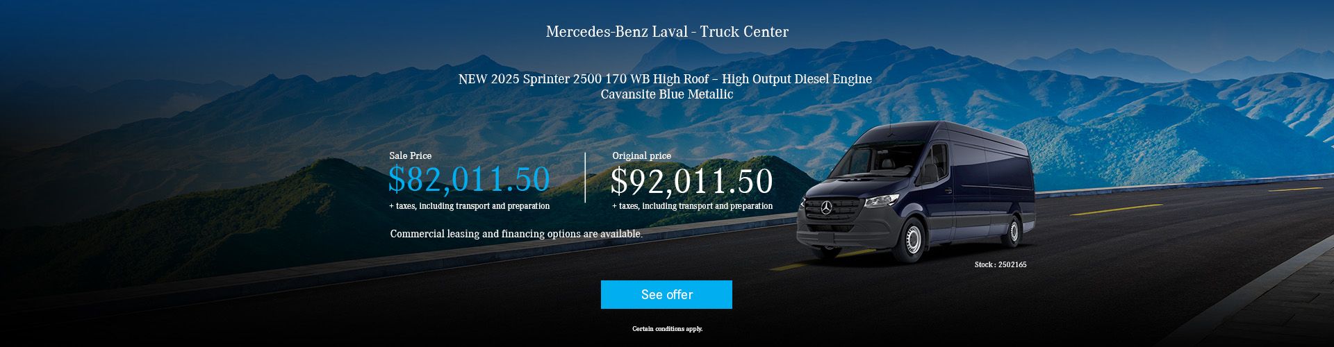 New 2025 Sprinter 2500 at a Heavily Reduced Price!