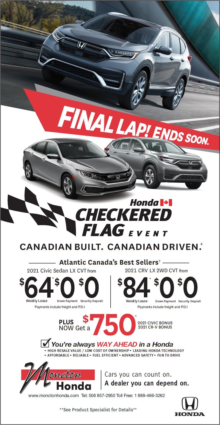 Moncton Honda Checkered Flag Crv