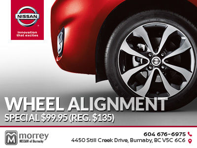 Wheel alignment special for $99.95