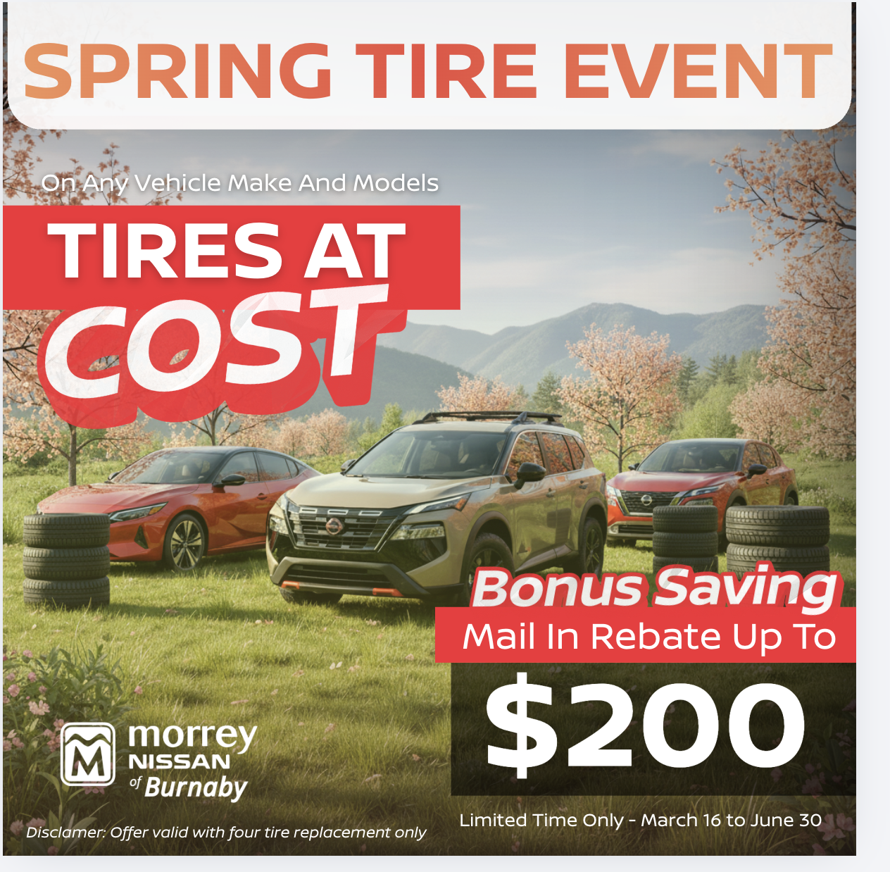 Tires at cost