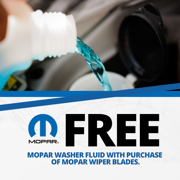 FREE Washer Fluid With Purchase of Mopar® Wiper Blades