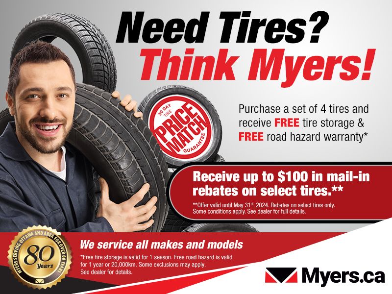 Need Tires? Think Myers! Barrhaven Volkswagen in Nepean