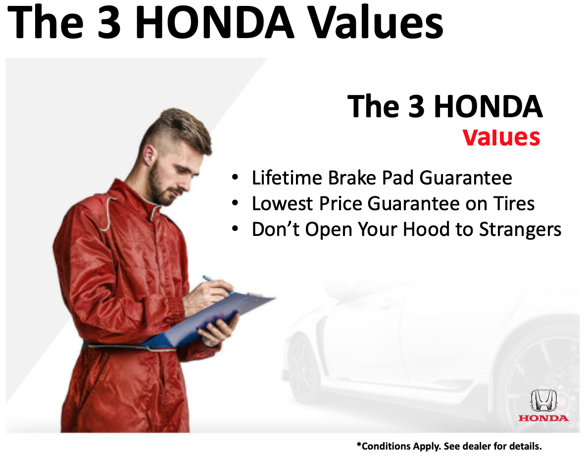 The 3 Honda Values