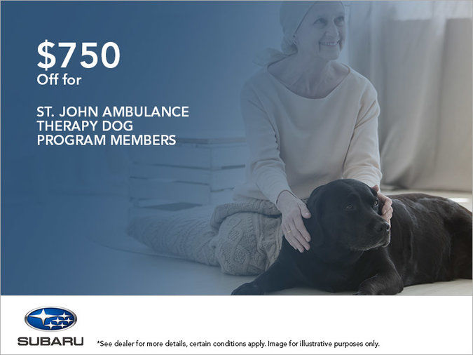 $750 Off for St. John Ambulance Therapy Dog Program Members