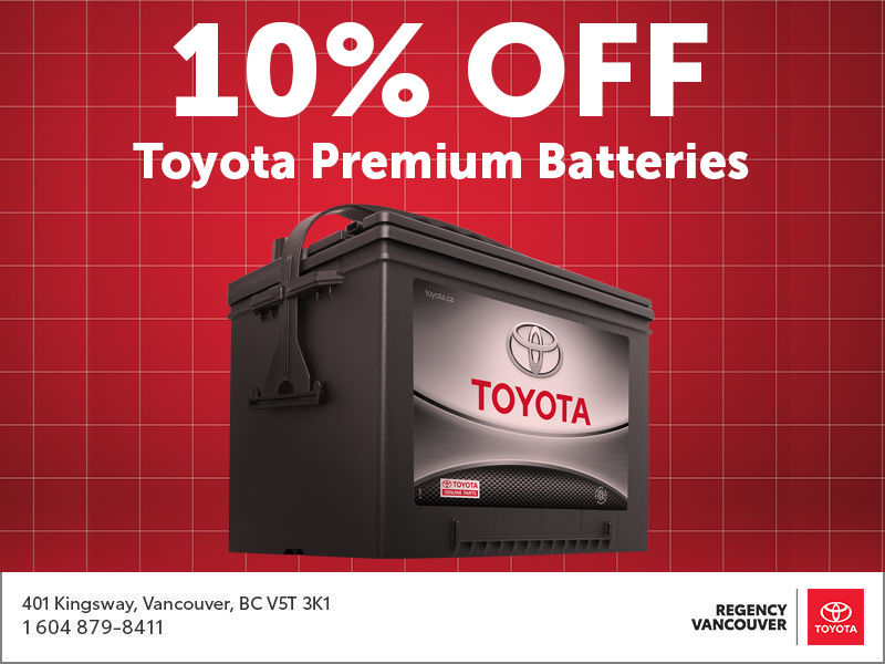 10% OFF TOYOTA PREMIUM BATTERIES