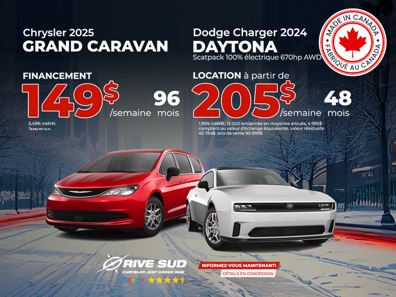 Grand Caravan 2025 & Charger Daytona 2024